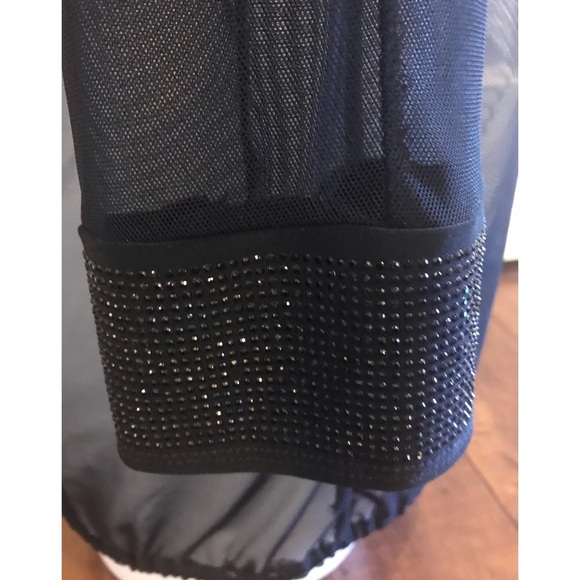 NWOT Joseph Ribkoff Sheer Black Hoodie With Rhinestone on hood and cuffs Top - Picture 5 of 11